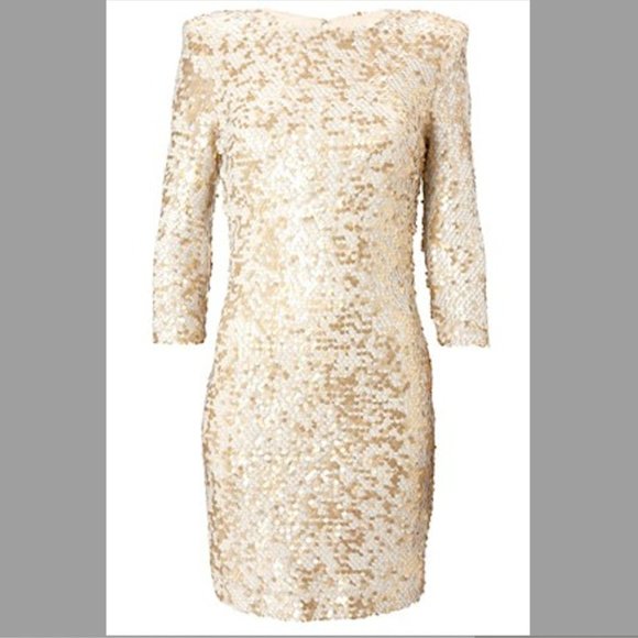 French Connection | Dresses | French Connection Gold Sequin Dress | Poshmark